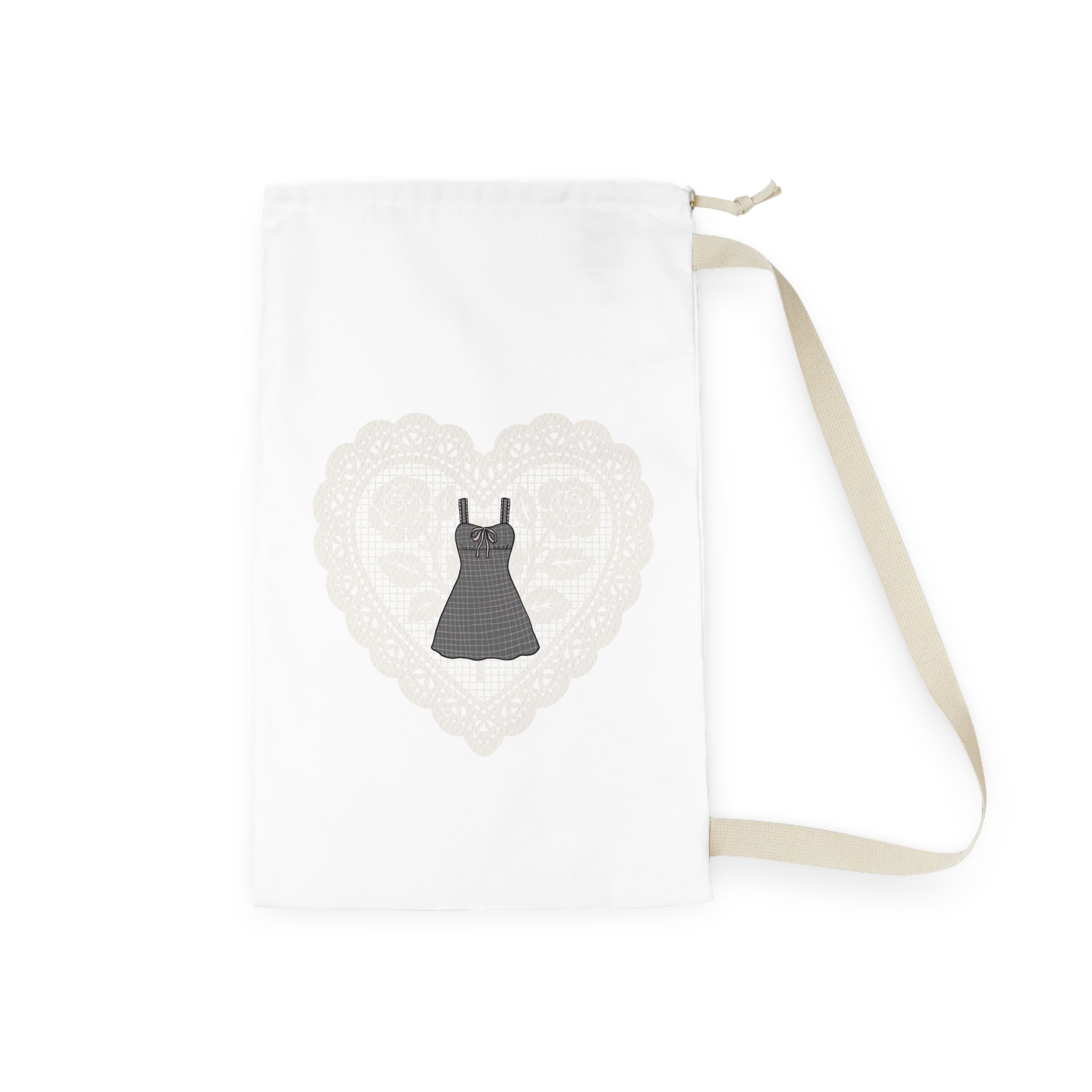Dress Laundry Bag — Lace Heart Drawstring Laundry Bag