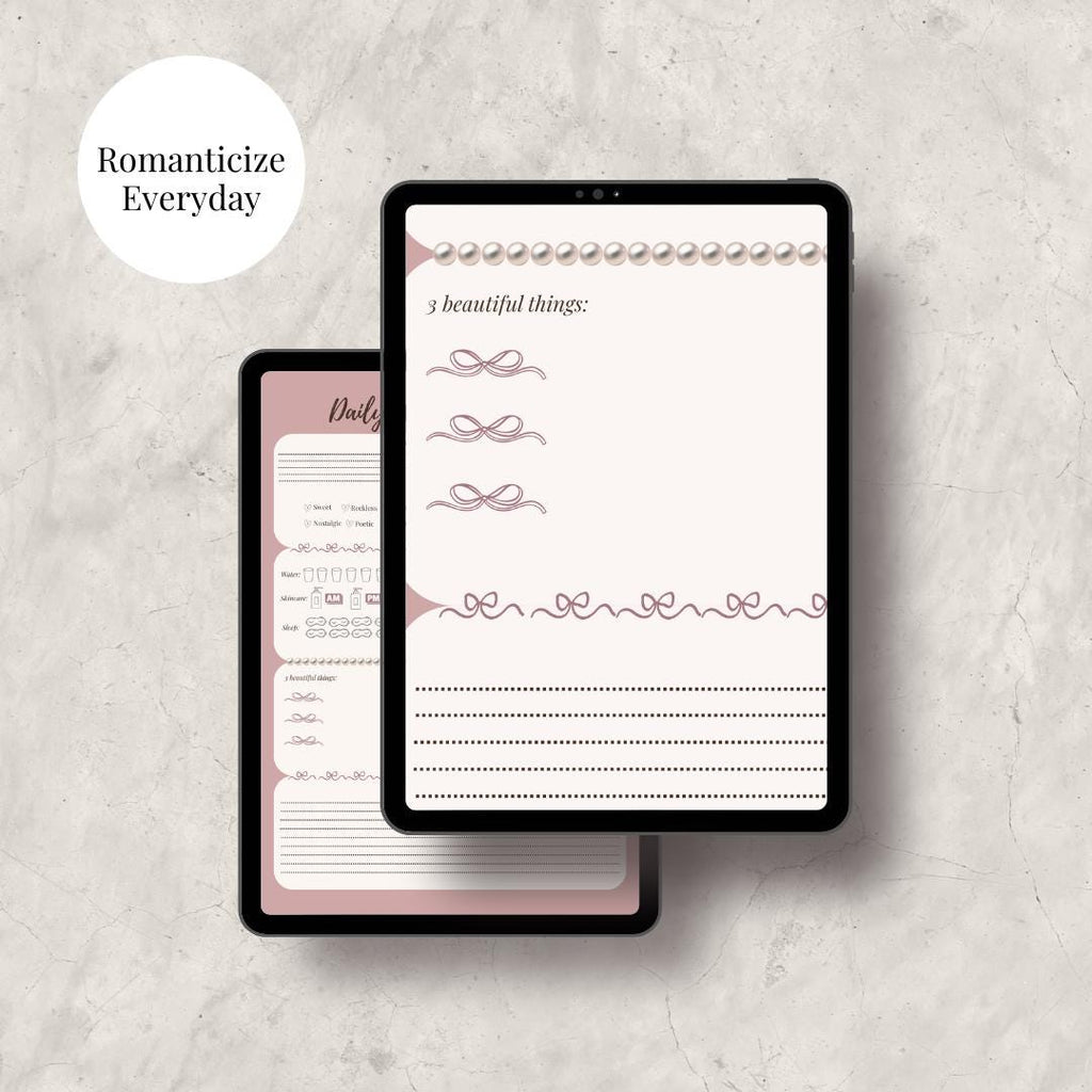 Romantic Wellness Daily Planner | Wellness & Self Care Printable | Soft Girl Routine PDF
