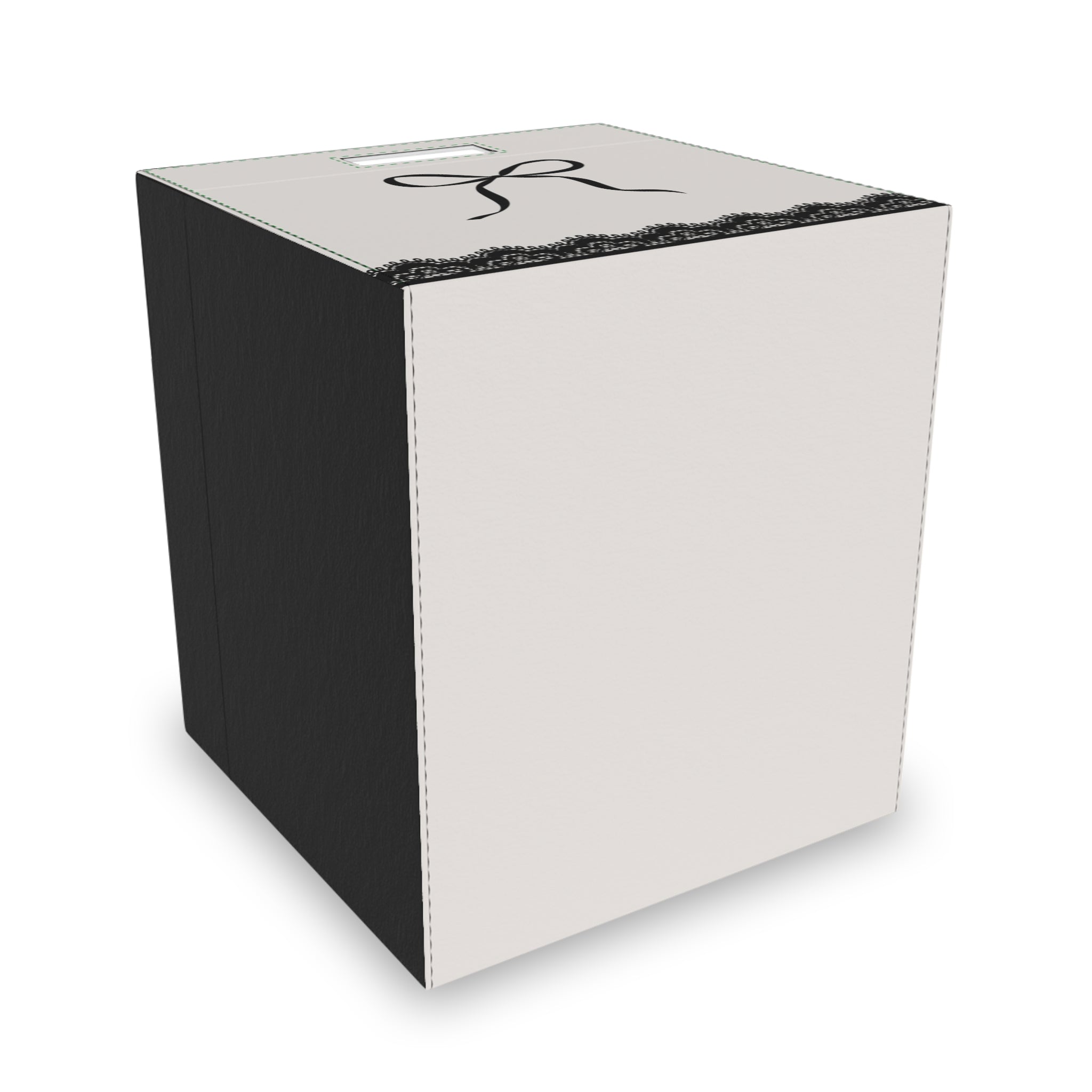 Felt Storage Box — Elegant Bow & Lace Decorative Bin