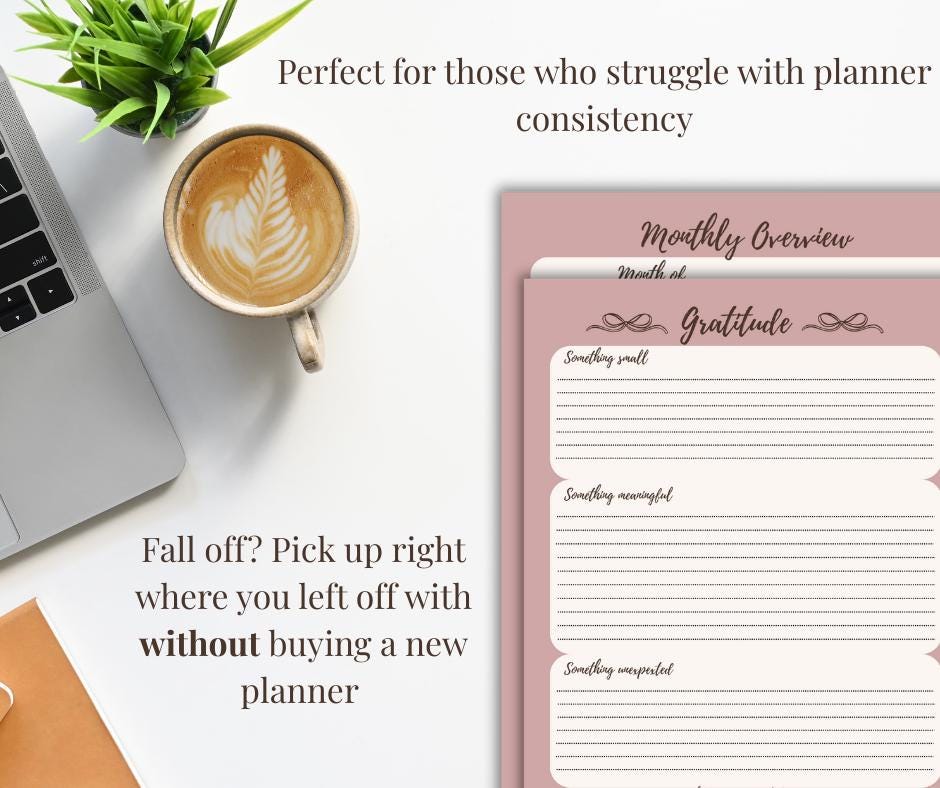 Ultimate Wellness Planner Bundle | 6 Printable Planning Templates | Daily, Weekly, Monthly, Gratitude, Habit & Reset PDF