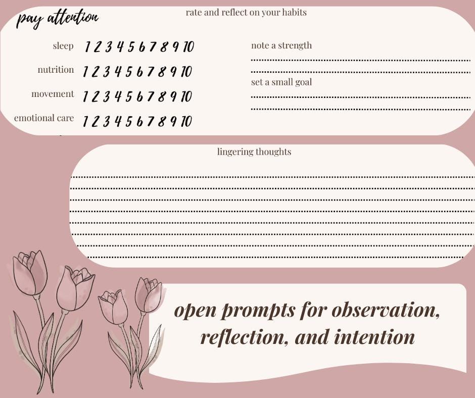 Soft Reset Planner | Printable Wellness Reset Worksheet | Mental Health, Intentional Living PDF