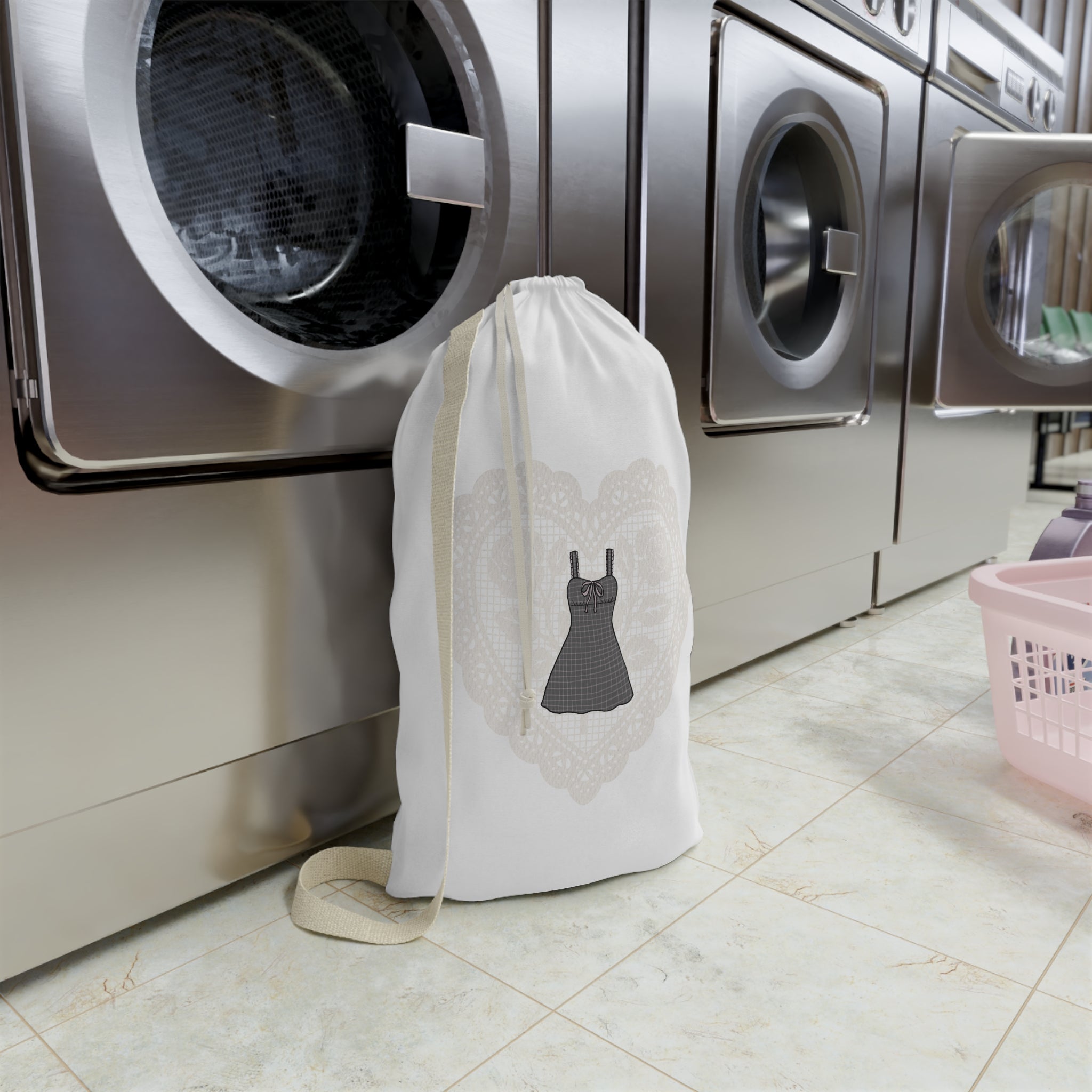 Dress Laundry Bag — Lace Heart Drawstring Laundry Bag