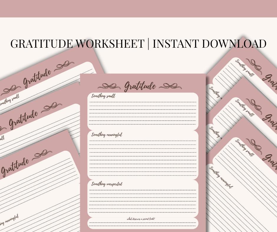 Soft Gratitude Planner Printable | Three Beautiful Things Daily Reflection PDF