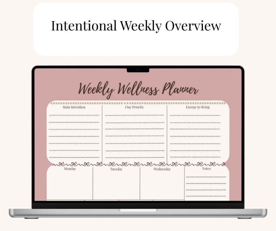 Weekly Planner Printable | Soft Romantic Wellness Planner PDF | Intentional Routine