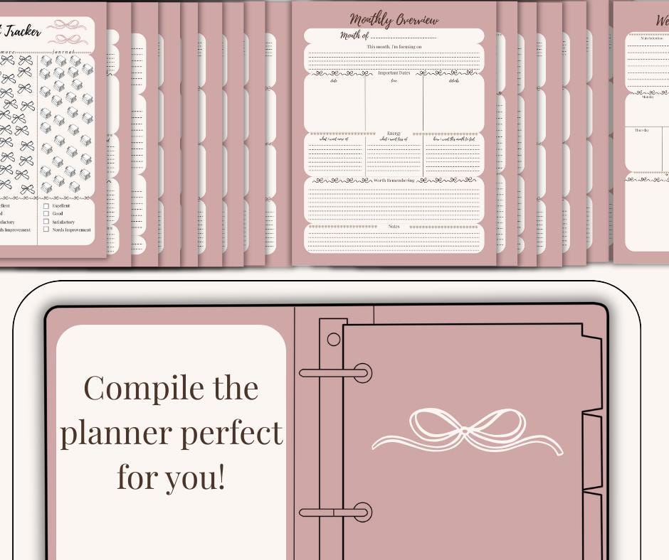 Ultimate Wellness Planner Bundle | 6 Printable Planning Templates | Daily, Weekly, Monthly, Gratitude, Habit & Reset PDF