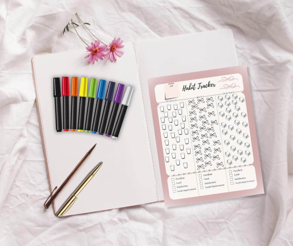 Habit Tracker Printable | Color Your Progress | Monthly Habit Tracker PDF | Soft