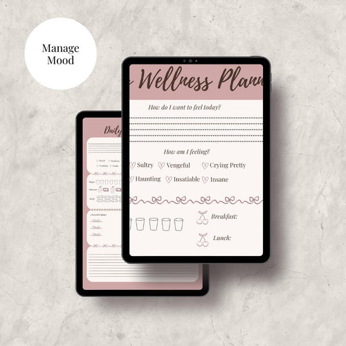 Romantic Wellness Daily Planner | Wellness & Self Care Printable | Soft Girl Routine PDF